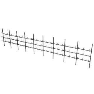 R&uuml;ckwandsystem 11,10 m (10 Wandschienen + 27 Tr&auml;gerstangen + 81 Stufenhaken)