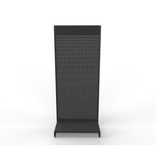 Wall shelf Tego 240x100 cm (HxW), perforated sheet metal rear panel, anthracite