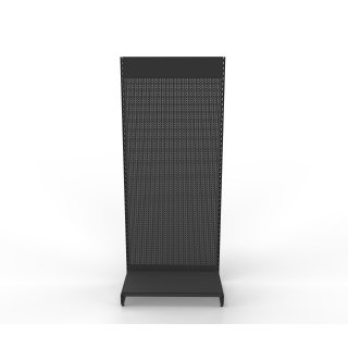 Wall shelf 240x100 cm (HxW), perforated metal back panel, anthracite