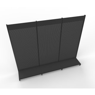 Wall shelf Tego 300x300 cm (HxW), perforated sheet metal rear panel, anthracite