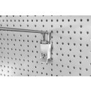 100er Set Lochwand-Doppelhaken 100 mm mit Klappverschluss