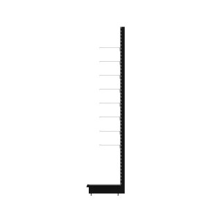 Anbau-Wandregal 300x100 cm (HxB), Lochblechr&uuml;ckwand inkl. 50 Schlaufenhaken, grau