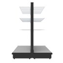 Mid-level gondola 145x200 cm (HxW), perforated back panel + 120 hooks, gray