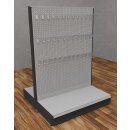 Mid-level gondola 145x200 cm (HxW), perforated back panel + 120 hooks, gray