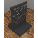 Mid-level gondola 145x200 cm (HxW), perforated back panel + 120 hooks, anthracite