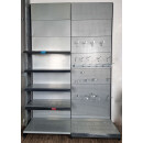 Wall shelf 280x100 cm (HxW), perforated sheet metal rear panel, grey