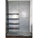 Wall shelf 270x100 cm (HxW), perforated sheet metal rear panel, grey
