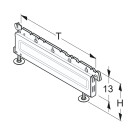 Fußteil 57 cm tief mit Auflageschiene, blau
